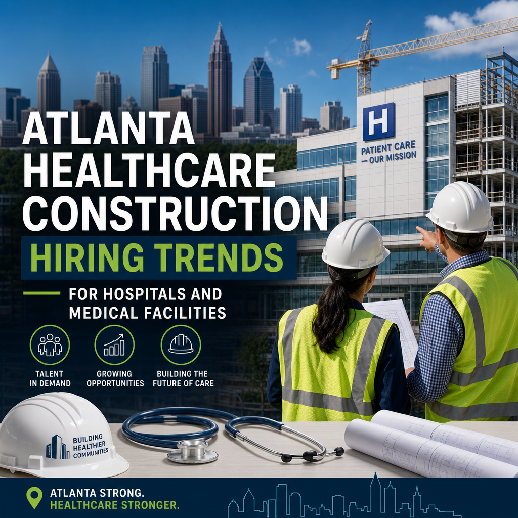 Chart on Atlanta healthcare construction hiring trends for hospitals and medical facilities, highlighting growth and talent d