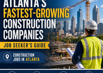 Atlanta skyline with construction cranes and workers highlighting job opportunities in Atlanta construction