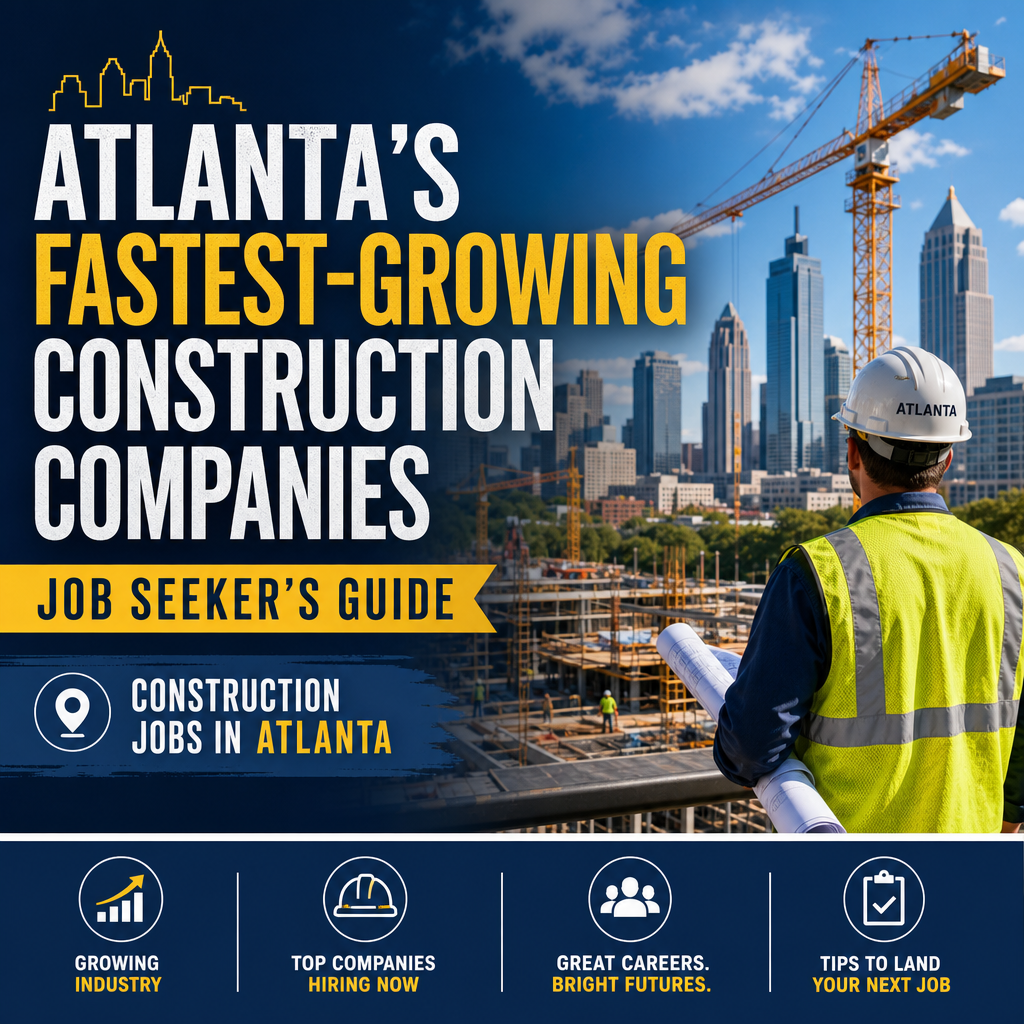Atlanta skyline with construction cranes and workers highlighting job opportunities in Atlanta construction